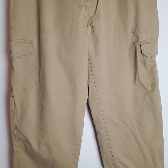 Magellan 36x32 * actual 34x30 Tan cargo pants 100% cotton Elastic waist Outdoor - Picture 9 of 9